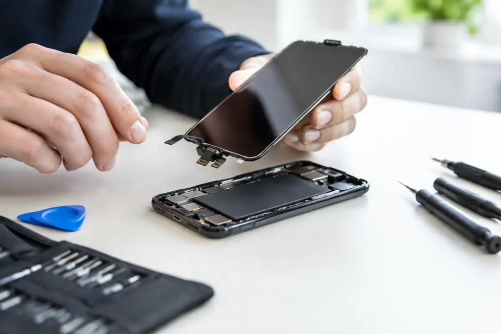 Hvor hurtigt laves et skærmskift på mobilen?