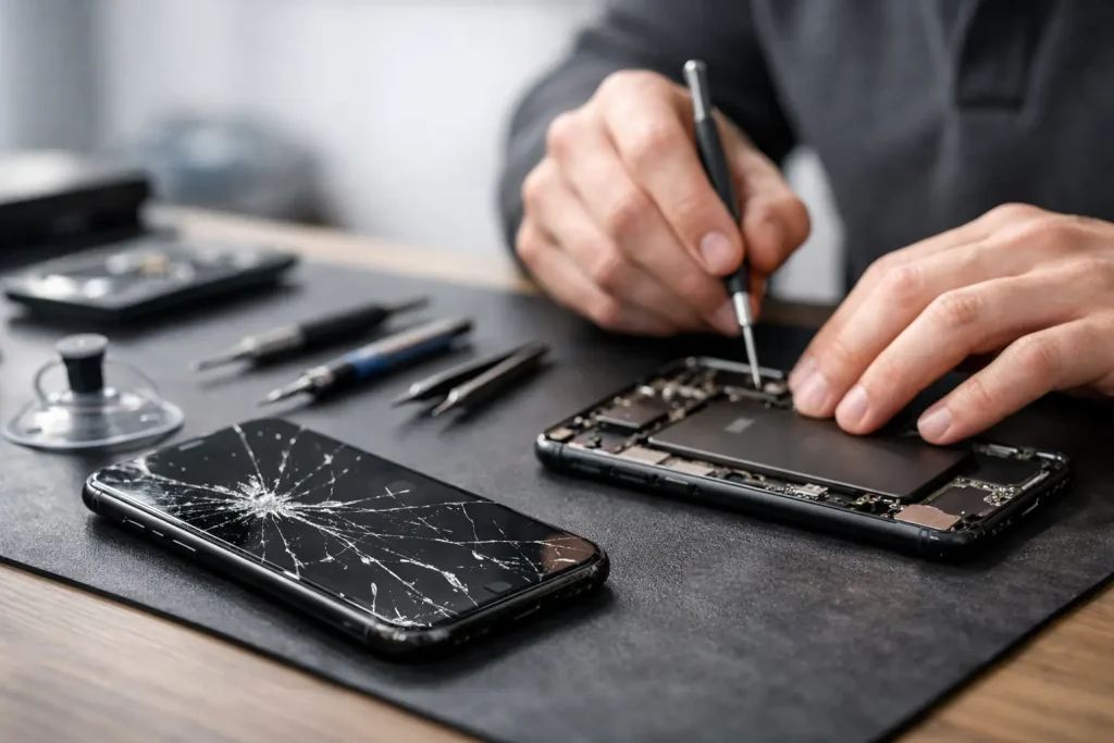 iPhone-reparation når skærmen er smadret