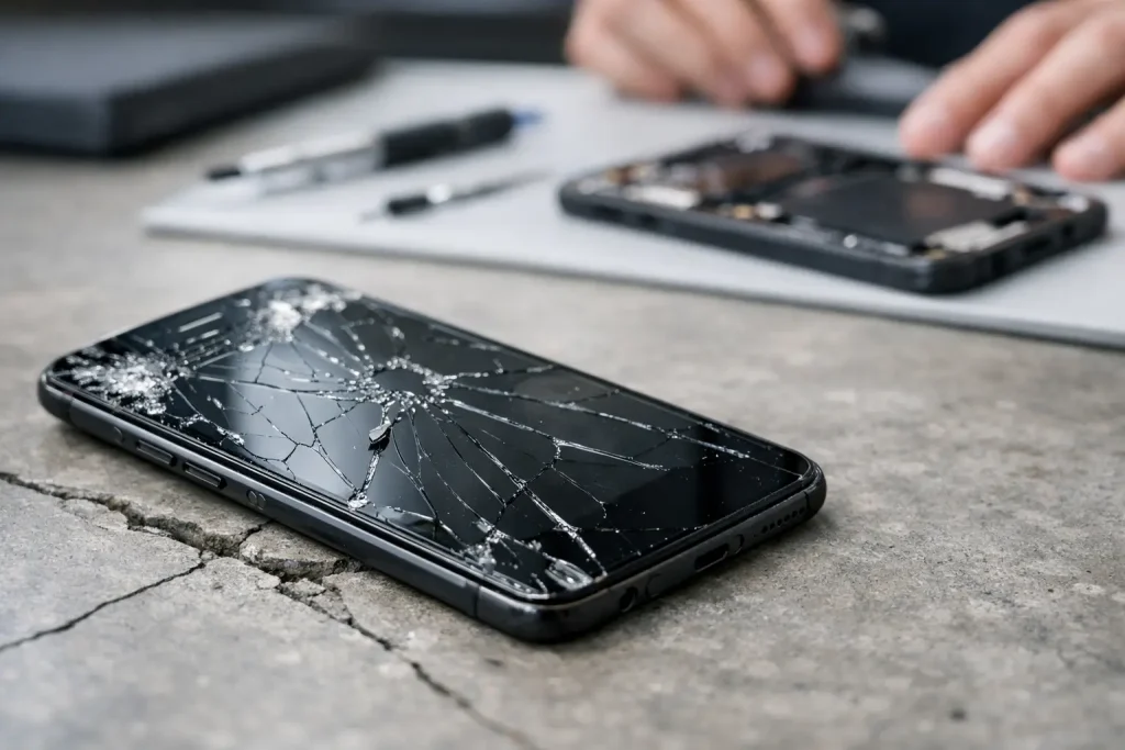 Kan en telefon repareres efter et hårdt fald?
