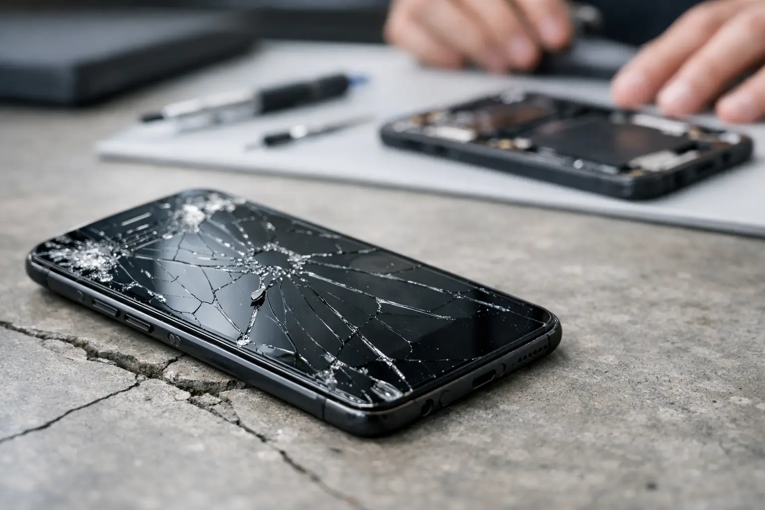 Kan en telefon repareres efter et hårdt fald?