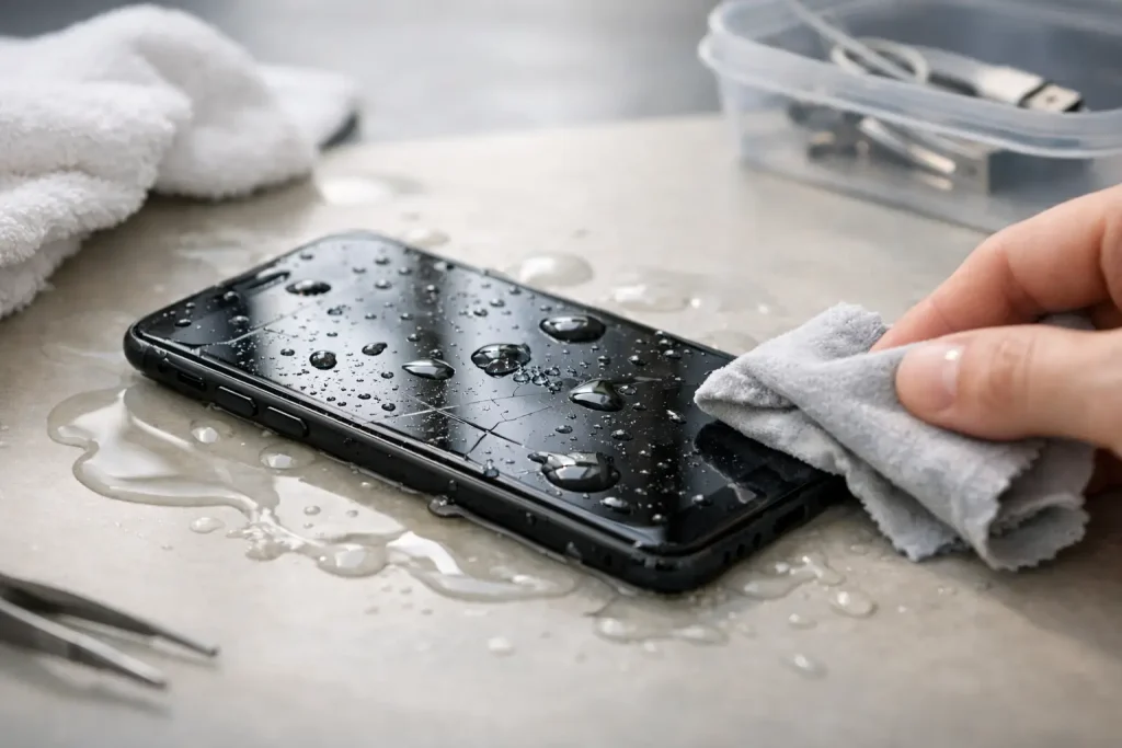 Sådan redder du data fra en vandskadet telefon